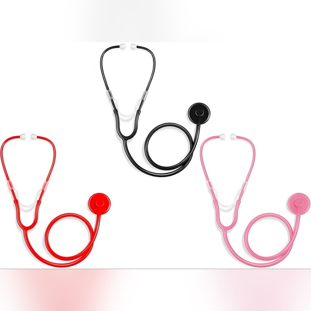 Set of 3 Stethoscope Toys Red Black Pink